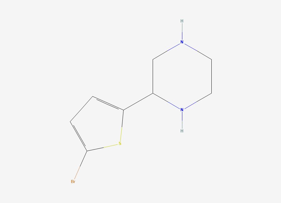 Two-dimensional chemical structure of 2-(5-Bromothiophen-2-yl)piperazine