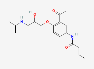 Two-dimensional chemical structure of Acebutolol, CAS 37517-30-9