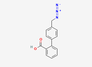 Two-dimensional chemical structure of 4'-(Azidomethyl)-[1,1'-biphenyl]-2-carboxylic acid, CAS 2758005-15-9