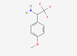 Two-dimensional chemical structure of 2,2,2-Trifluoro-1-(4-methoxyphenyl)ethan-1-amine