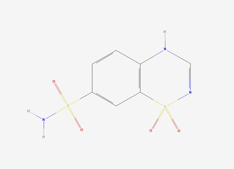 Two-dimensional chemical structure of 124-Benzthiadiazin,11-O2-7sulfamyl