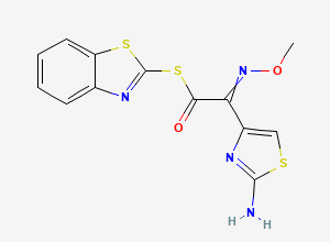 Two-dimensional chemical structure of Ceftriaxone EP Impurity D/ Ceftriaxone Benzothiazolyl Oxime, CAS 80756-85-0