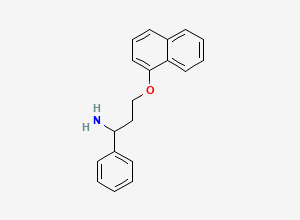 Two-dimensional chemical structure of 3-(Naphthalen-1-yloxy)-1-phenylpropan-1-amine