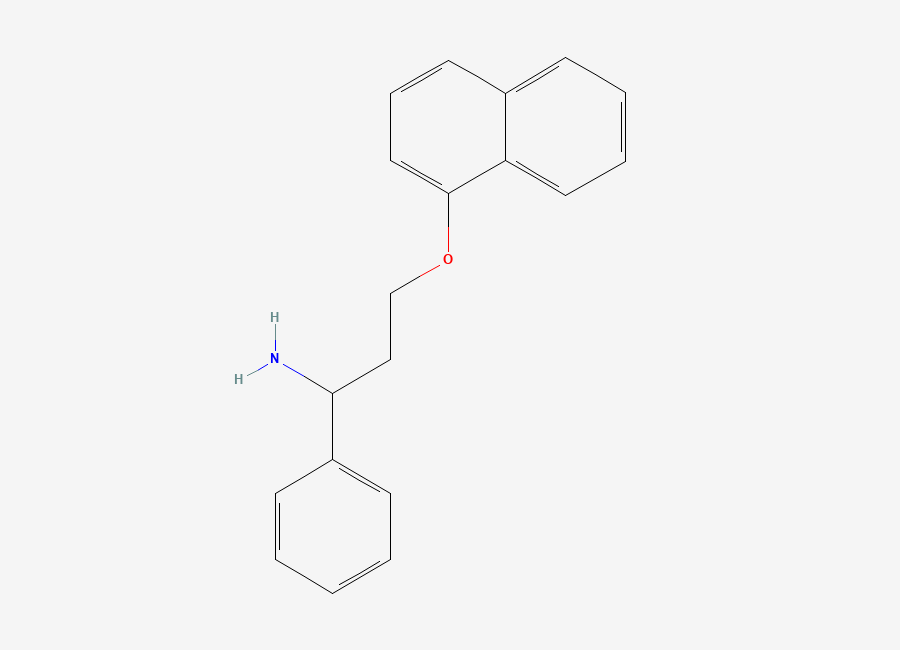 Two-dimensional chemical structure of 3-(Naphthalen-1-yloxy)-1-phenylpropan-1-amine