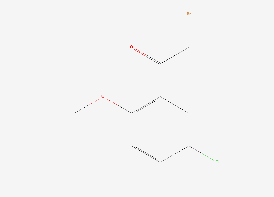 Two-dimensional chemical structure of 2-Bromo-1-(5-chloro-2-methoxyphenyl)ethanone