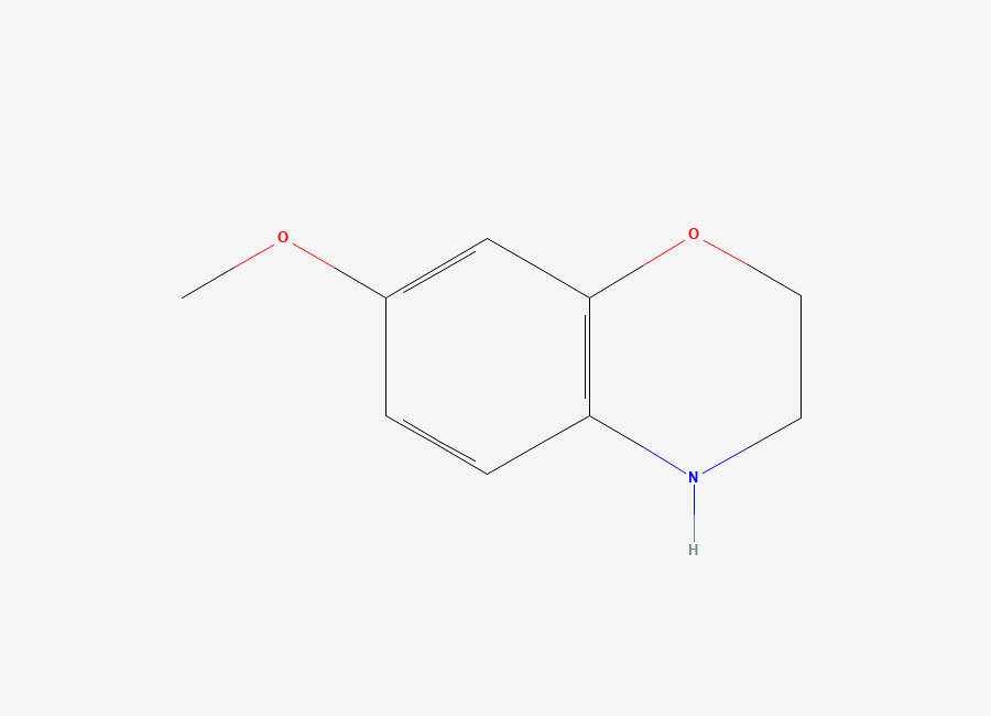 Two-dimensional chemical structure of 7-methoxy-3,4-dihydro-2H-1,4-benzoxazine