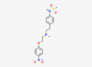 Two-dimensional chemical structure of N-Desaminomethylsulfonyl-N-nitryl Dofetilide, CAS 115256-45-6