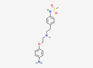 Two-dimensional chemical structure of N-(4-(2-((2-(4-Aminophenoxy)ethyl)methylamino)ethyl)phenyl)methanesulfonamide, CAS 115256-14-9