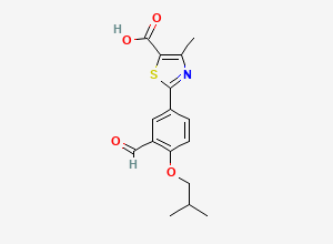 Two-dimensional chemical structure of Febuxostat 3-Formyl Analog, CAS 144060-62-8