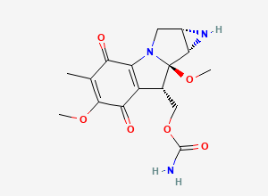 Two-dimensional chemical structure of Mitomycin EP Impurity B / Mitomycin 6-Methoxy Analog / Mitomycin A, CAS 4055-39-4