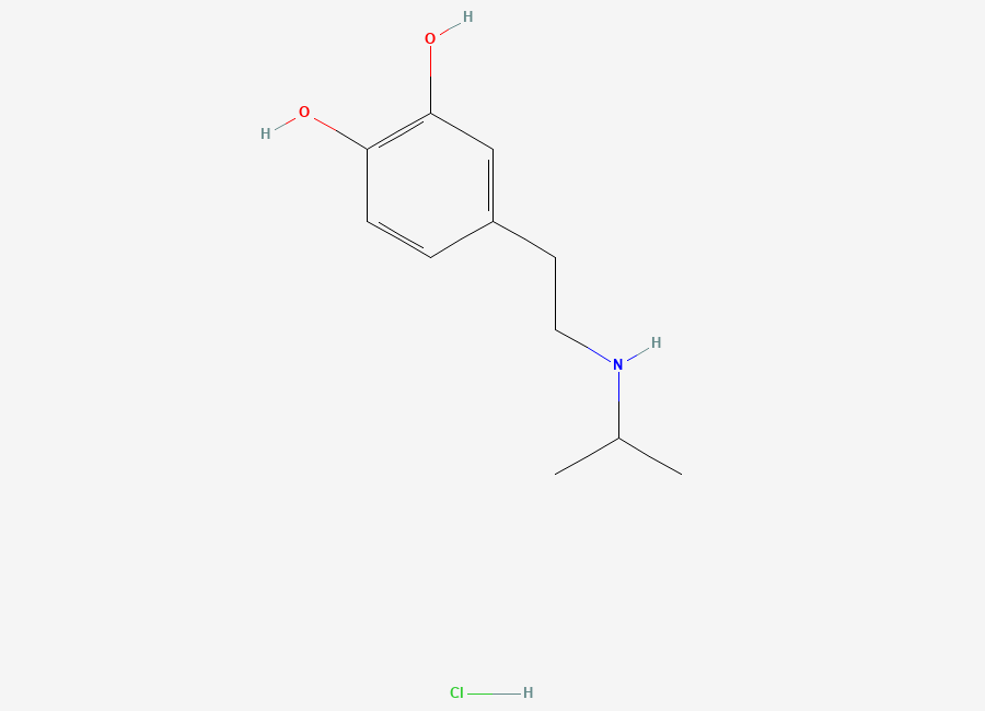 Two-dimensional chemical structure of N-Isopropyldopamine Hydrochloride, CAS 5178-52-9