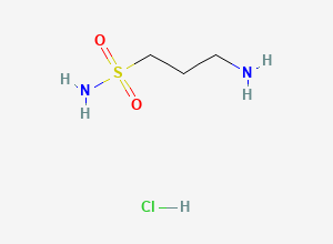 Two-dimensional chemical structure of 1-Propanesulfonamide, 3-amino-, monohydrochloride, CAS 104458-33-5