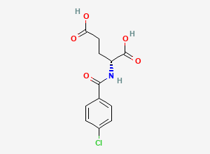 Two-dimensional chemical structure of (2R)-2-[(4-chlorobenzoyl)amino]pentanedioic acid