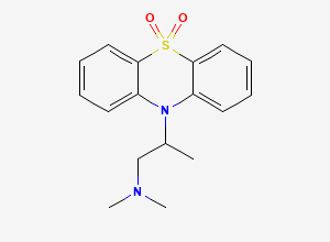 Two-dimensional chemical structure of 2-(5,5-dioxophenothiazin-10-yl)-N,N-dimethylpropan-1-amine