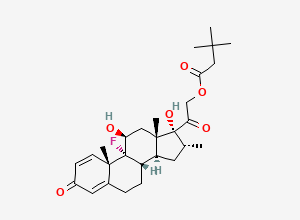 Two-dimensional chemical structure of Dexamethasone 21-Tertbutylacetate, CAS 24668-75-5
