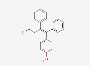 Two-dimensional chemical structure of (E)-4-(4-Chloro-1,2-diphenylbut-I-en-I-yl)phenol, CAS 89778-42-7