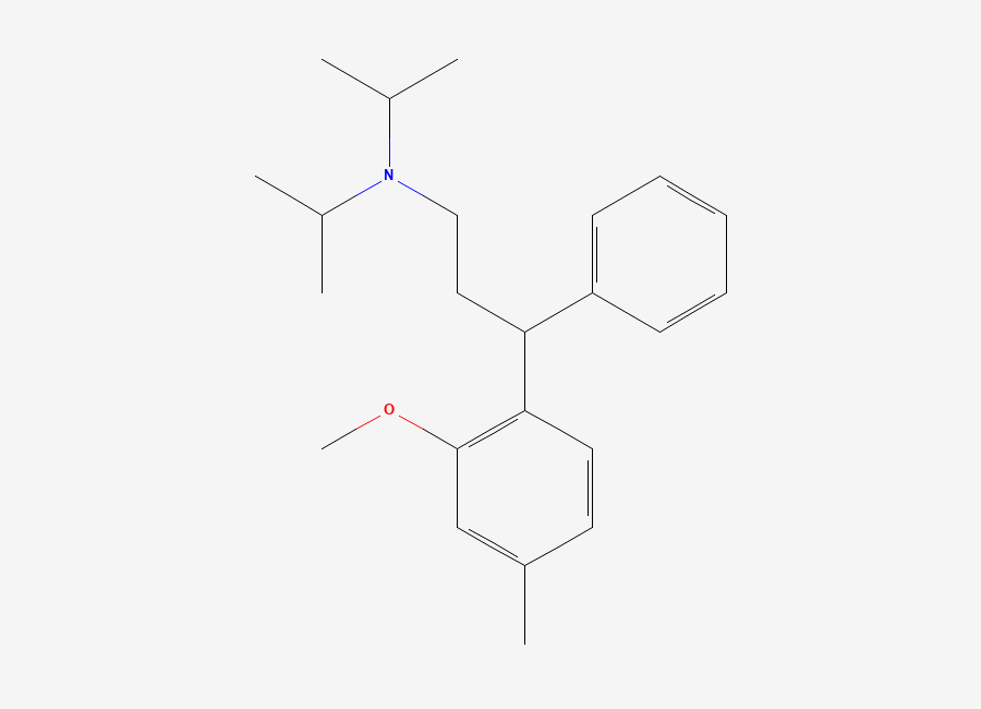 Two-dimensional chemical structure of 3-(2-methoxy-4-methylphenyl)-3-phenyl-N,N-di(propan-2-yl)propan-1-amine