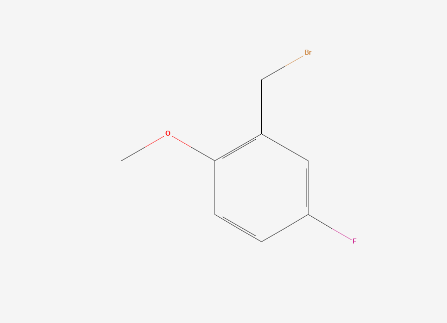 Two-dimensional chemical structure of 5-Fluoro-2-methoxybenzyl bromide