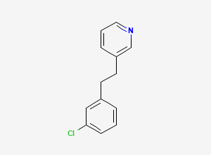 Two-dimensional chemical structure of 3-(2-(3-Chlorophenyl)ethyl)pyridine, CAS 31251-59-9