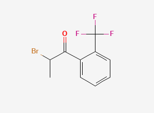 Two-dimensional chemical structure of 2-Bromo-1-[2-(trifluoromethyl)phenyl]propan-1-one