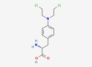 Two-dimensional chemical structure of Melphalan D-Isomer / Melphalan R-Isomer, CAS 13045-94-8