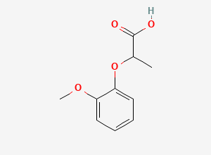 Two-dimensional chemical structure of 2-(2-Methoxyphenoxy)propanoic acid
