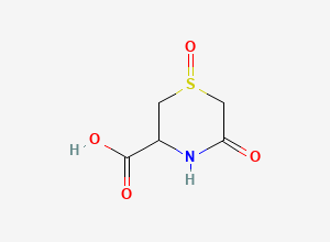 Two-dimensional chemical structure of 3-Thiomorpholinecarboxylic acid, 5-oxo-, 1-oxide, CAS 88620-38-6