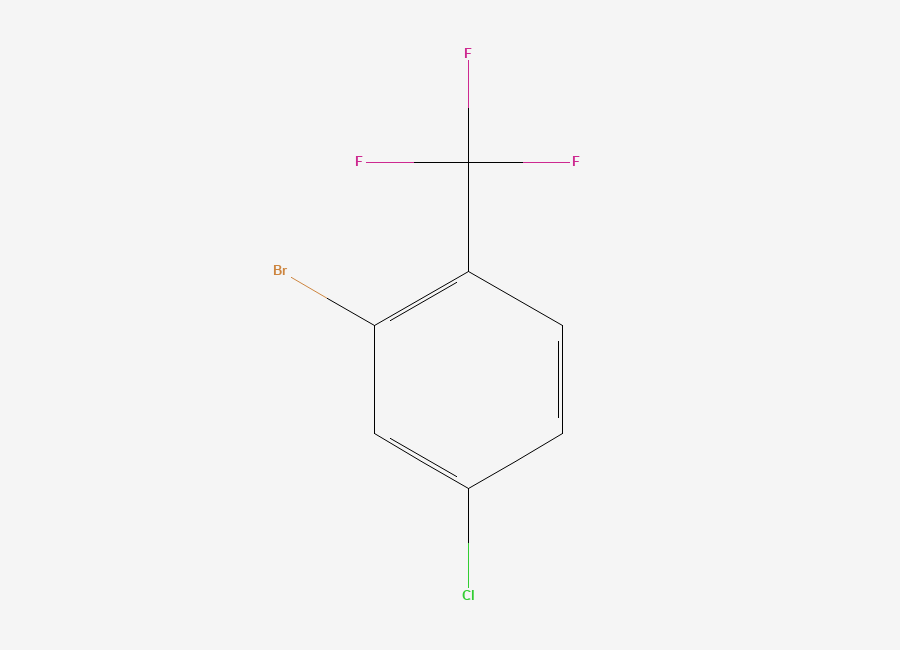 Two-dimensional chemical structure of 2-Bromo-4-chloro-1-(trifluoromethyl)benzene
