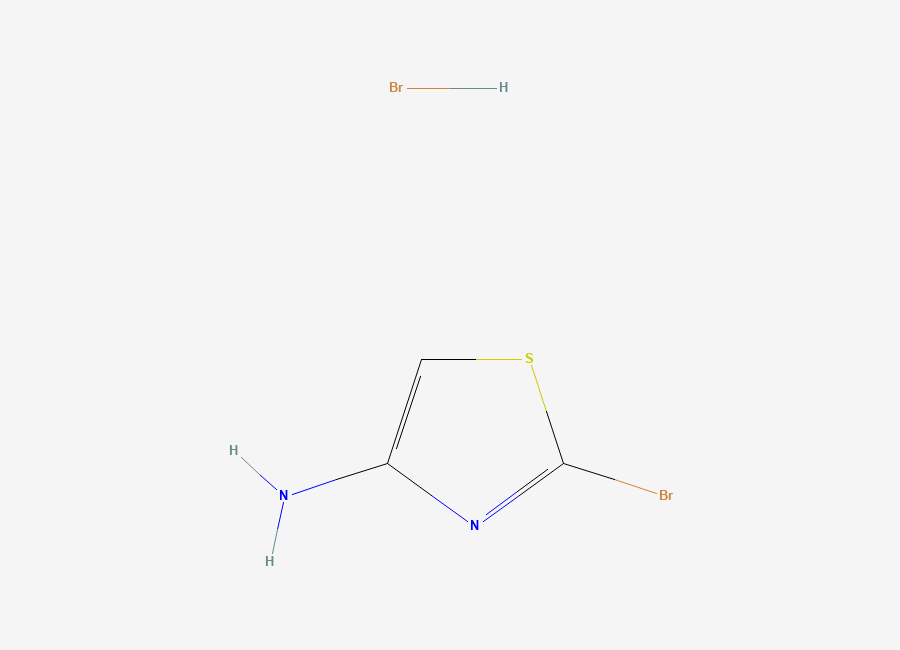 Two-dimensional chemical structure of 2-Bromo-1,3-thiazol-4-amine--hydrogen bromide (1/1)