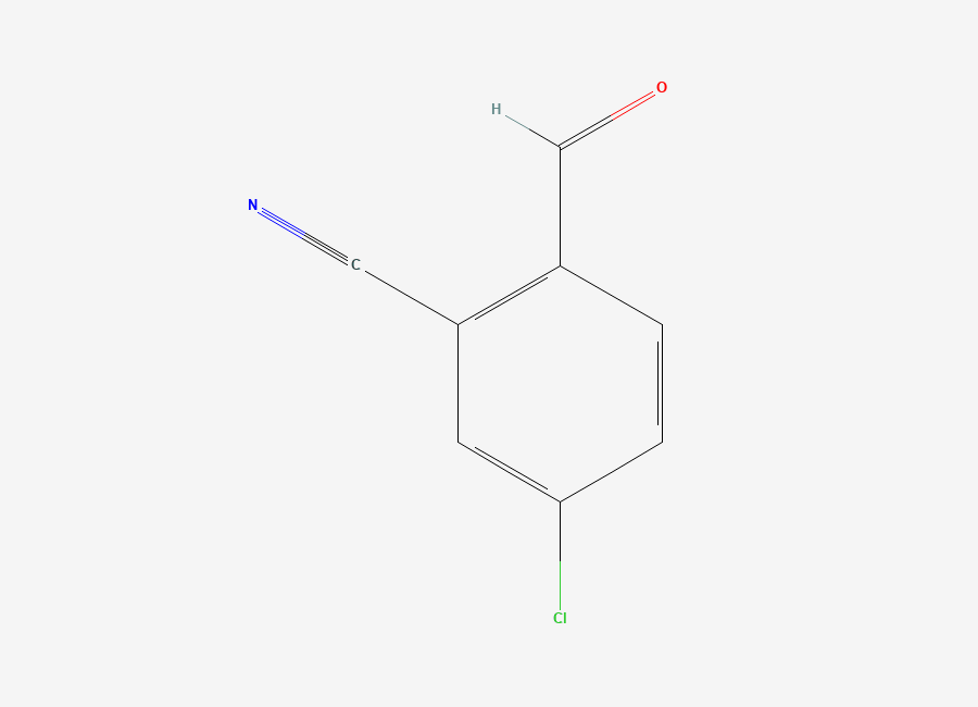 Two-dimensional chemical structure of 5-Chloro-2-formylbenzonitrile