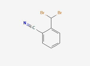 Two-dimensional chemical structure of 2-Dibromomethyl-benzonitrile, CAS 655-63-0