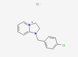 Two-dimensional chemical structure of 1-[(4-Chlorophenyl)methyl]-2,3-dihydroimidazo[1,2-a]pyridinium Chloride, CAS 63111-28-4