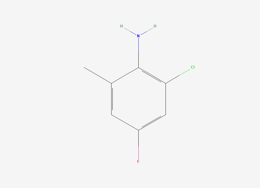 Two-dimensional chemical structure of 2-Chloro-4-fluoro-6-methylaniline