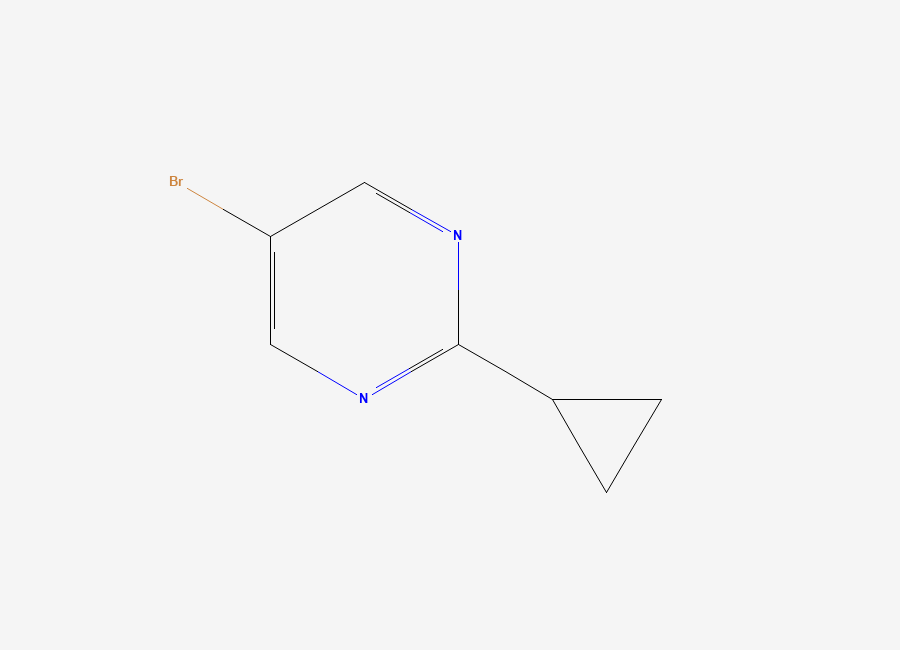Two-dimensional chemical structure of 5-Bromo-2-cyclopropylpyrimidine