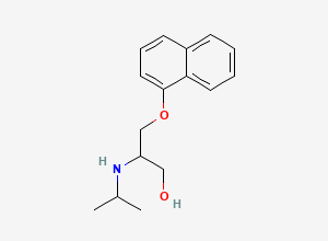 Two-dimensional chemical structure of Iso Propranolol / 2-(Isopropylamino)-3-(naphthalen-1-yloxy)propan-1-ol, CAS 27827-19-6