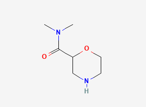 Two-dimensional chemical structure of N,N-dimethylmorpholine-2-carboxamide