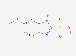 Two-dimensional chemical structure of 5-Methoxy-1H-Benzimidazole-2-Sulfonic Acid, CAS 106135-28-8