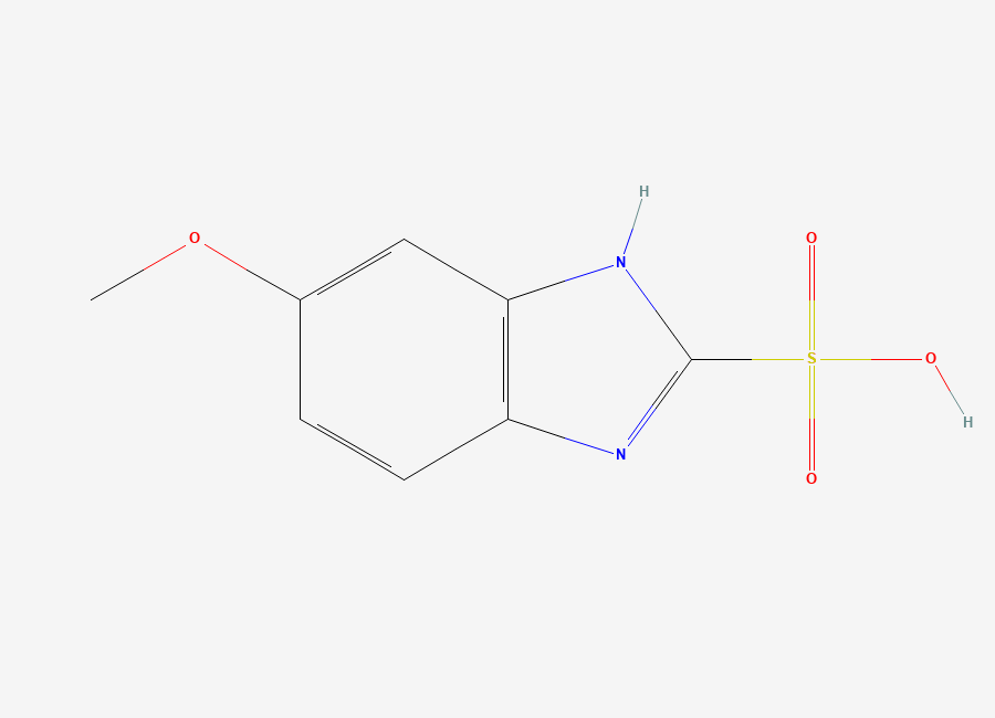 Two-dimensional chemical structure of 5-Methoxy-1H-Benzimidazole-2-Sulfonic Acid, CAS 106135-28-8