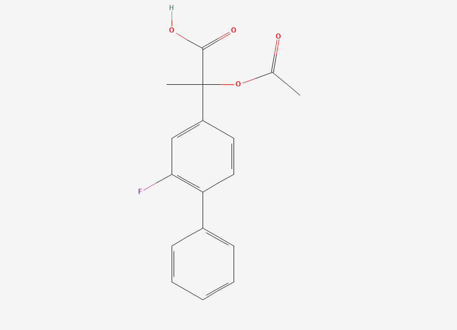 Two-dimensional chemical structure of 2-Acetoxy-2-(2-fluoro-4-biphenylyl)propionic acid