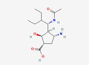 Two-dimensional chemical structure of De-guanidine Peramivir, CAS 229614-37-3