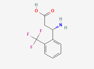 Two-dimensional chemical structure of (S)-3-Amino-3-(2-(trifluoromethyl)phenyl)propanoic acid