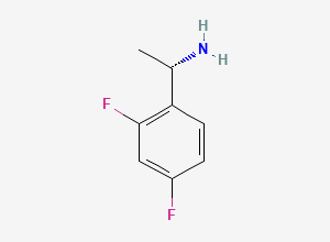 Two-dimensional chemical structure of (1S)-1-(2,4-difluorophenyl)ethan-1-amine