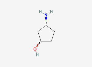 Two-dimensional chemical structure of (1S,3R)-3-Aminocyclopentanol