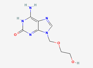 Two-dimensional chemical structure of Acyclovir EP Impurity E/ Iso-Acyclovir, CAS 374697-95-7