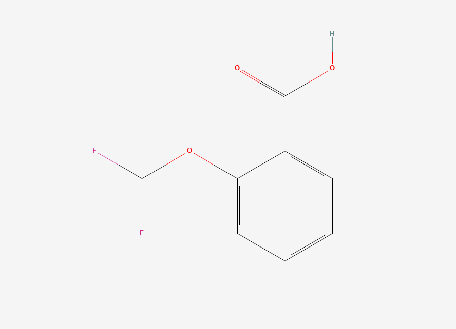 Two-dimensional chemical structure of 2-(Difluoromethoxy)benzoic acid