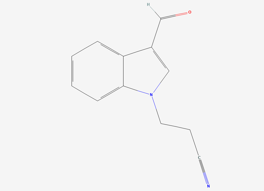 Two-dimensional chemical structure of 3-(3-Formyl-1H-indol-1-yl)propanenitrile
