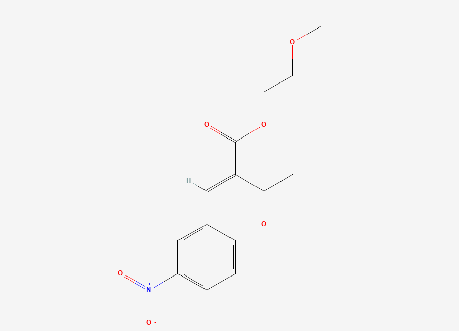 Two-dimensional chemical structure of 2-Methoxyethyl 2-((3-nitrophenyl)methylene)acetoacetate