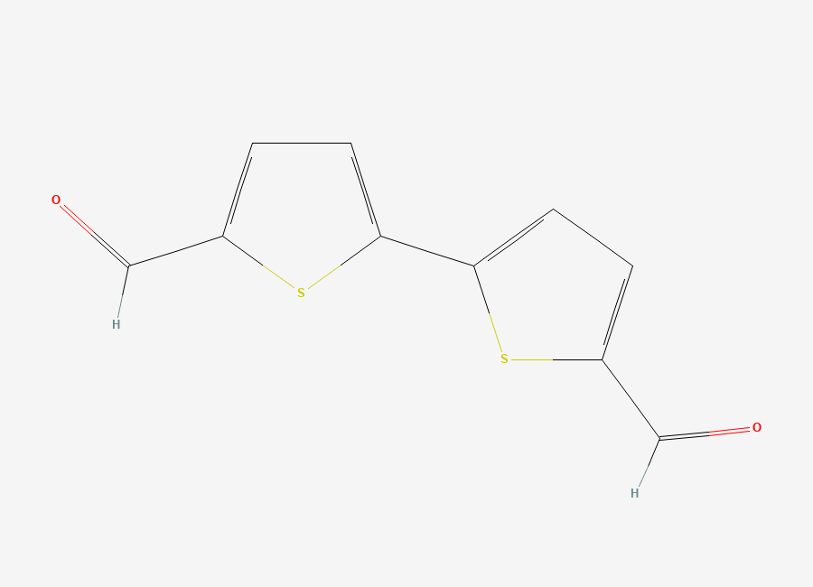 Two-dimensional chemical structure of 2,2'-Bithiophene-5,5'-dicarboxaldehyde