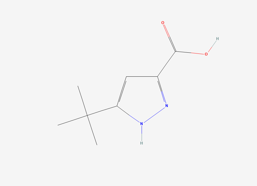 Two-dimensional chemical structure of 3-tert-butyl-1H-pyrazole-5-carboxylic acid