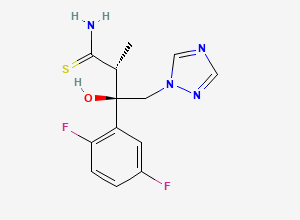 Two-dimensional chemical structure of (alphaR,betaR)-beta-(2,5-Difluorophenyl)-beta-hydroxy-alpha-methyl-1H-1,2,4-triazole-1-butanethioamide